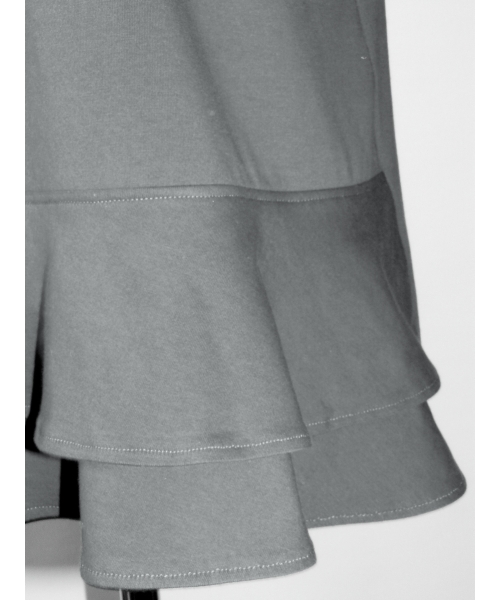 Elegancka Bluzka z falbankami idealna pod żakiet - szara